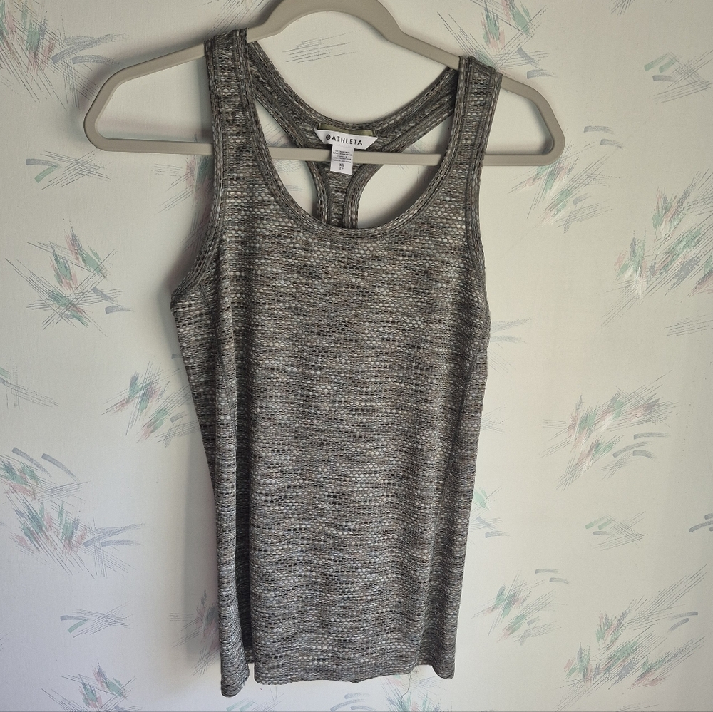 Athleta Women's Grey Green Heather Racerback Tank Top XS